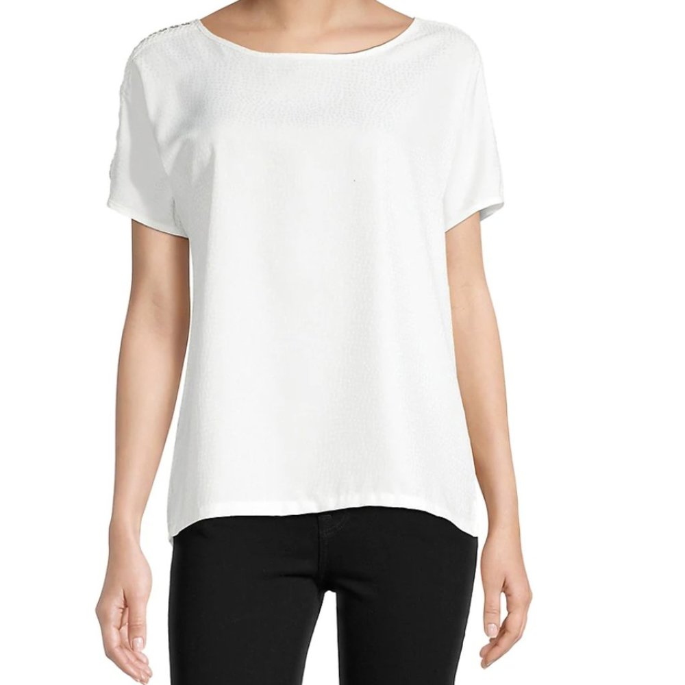 KARL LAGERFELD Paris Short-Sleeve Pullover Top Shirt Blouse - New